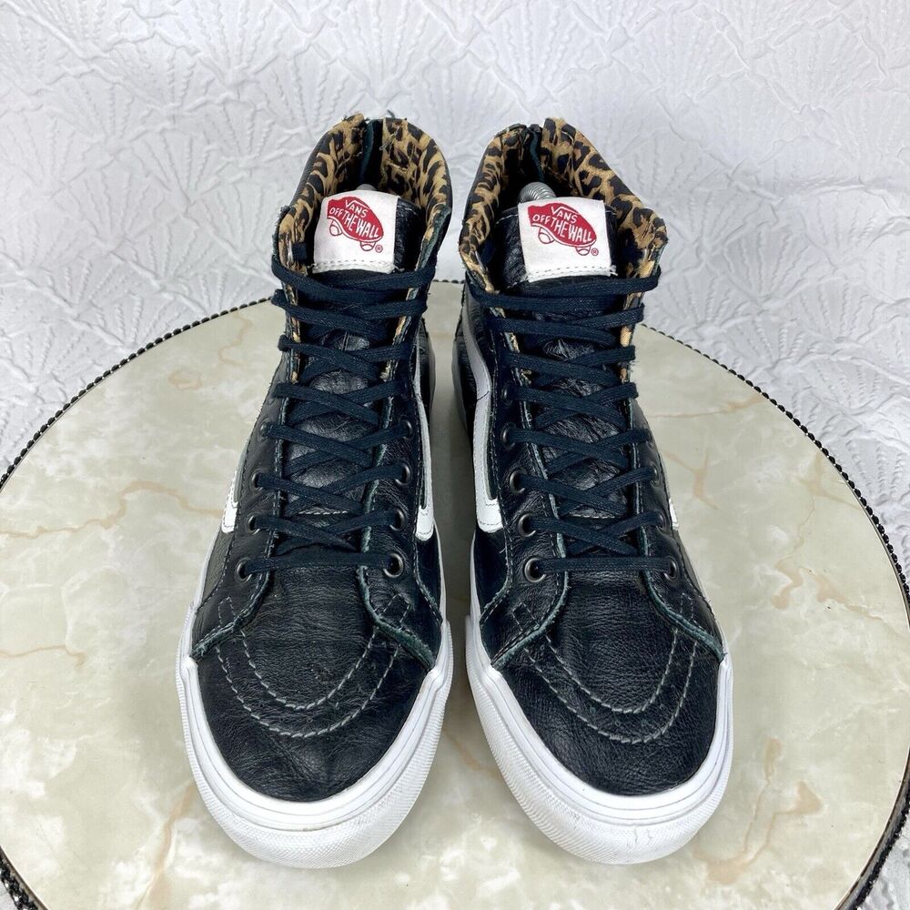 Vans Black and White Sk8-Hi Sneakers - Picture 4 of 12